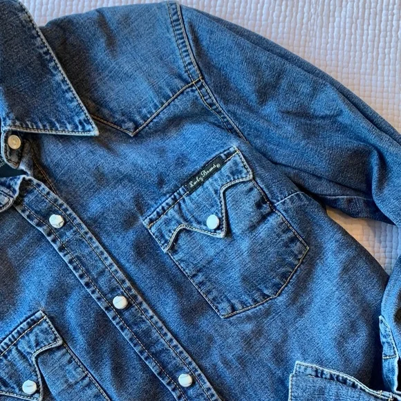 Lucky Brand Blue Denim Shirt with Snap Close - Picture 3 of 16